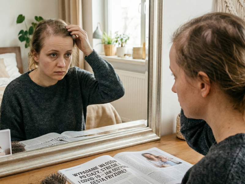 Wypadanie włosów po ciąży, stresie i COVID-19 – jak odzyskać gęstą fryzurę?