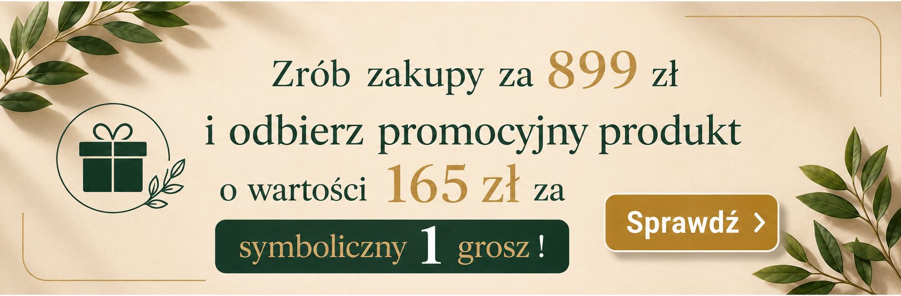 Zrób zakupy za 899 zł i odbierz produkt o wartości 165 zł za 1 grosz